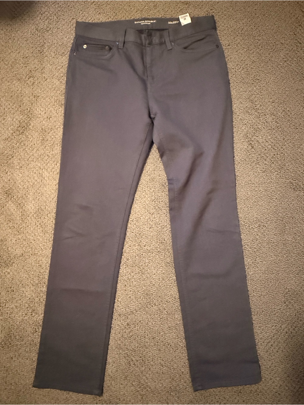 Banana Republic Men’s Dark Grey Straight-Leg Jeans Slim Fit 32x32